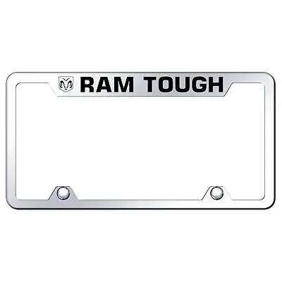 Dodge Ram Tough Logo Stainless Steel Truck Cut-Out License Plate Frame (Chrome) 1