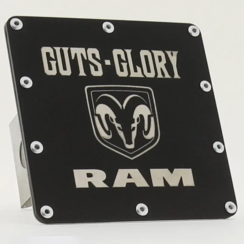 Dodge Ram Tow Hitch Cover  Rugged (Matte Black) 1