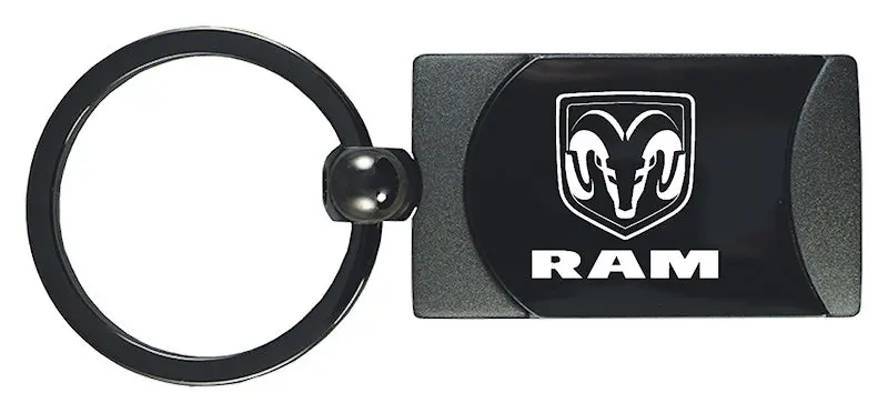 Dodge Ram Two-Tone Rectangular Key Fob (Gun Metal) 1