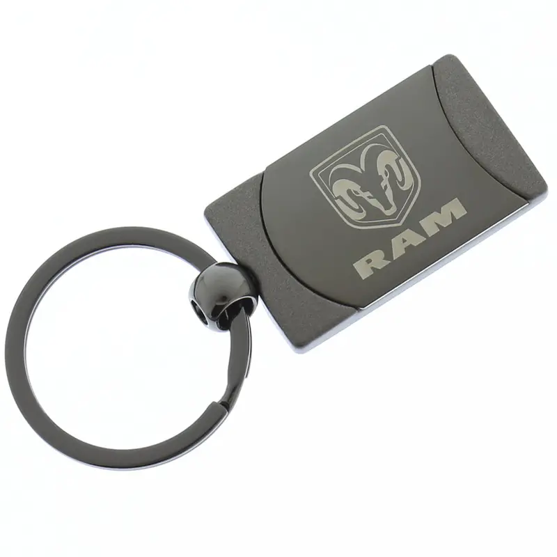 Dodge Ram Two-Tone Rectangular Key Fob (Gun Metal) 2