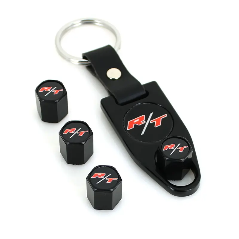 Dodge Rt Logo Tire Valve Caps  Wrench Gift Set  (Black) 1