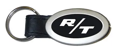 Dodge Rt Oval Leather Key Chain (Black) 1