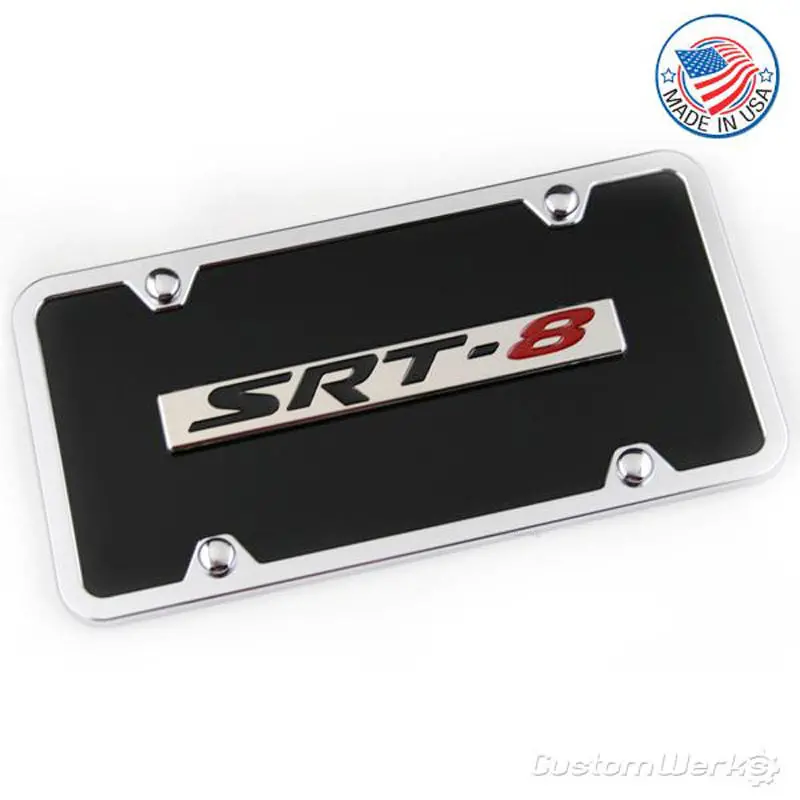 Dodge Srt-8 License Plate Kit (Chorme On Black) 1