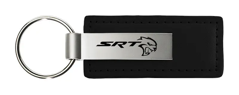 Dodge Srt Hellcat Leather Keychain (Black) 1