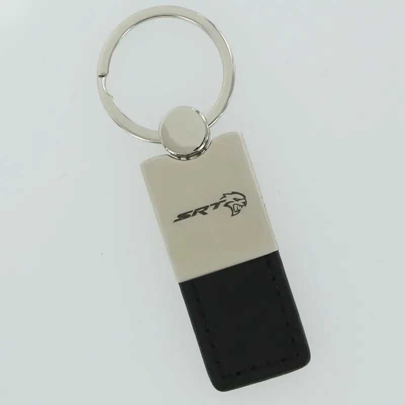 Dodge Srt Hellcat Logo Leather Key Ring 5