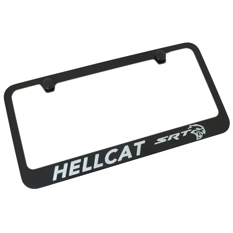 Dodge Srt Hellcat Name License Plate Frame (Black) 1