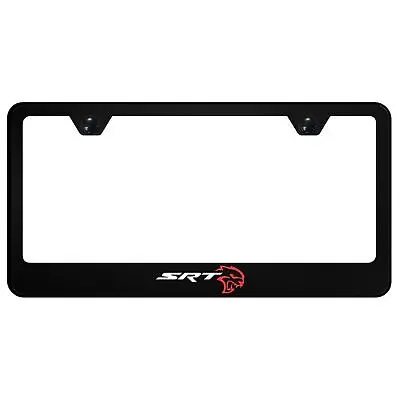 Dodge Srt Hellcat Uv Print Polycarbonate License Plate Frame (Black) 1