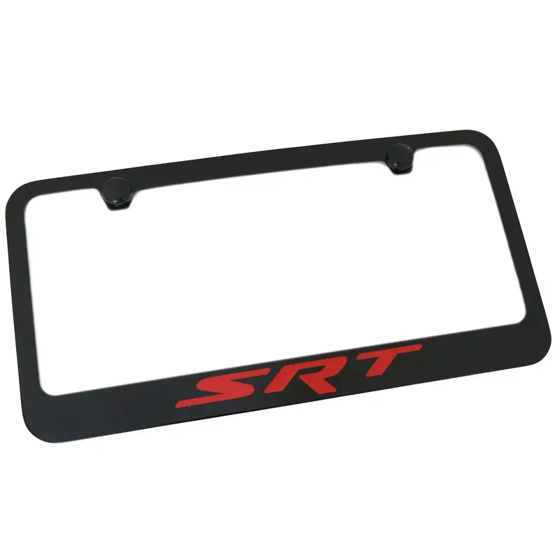 Dodge Srt Red Name License Plate Frame (Black) 1
