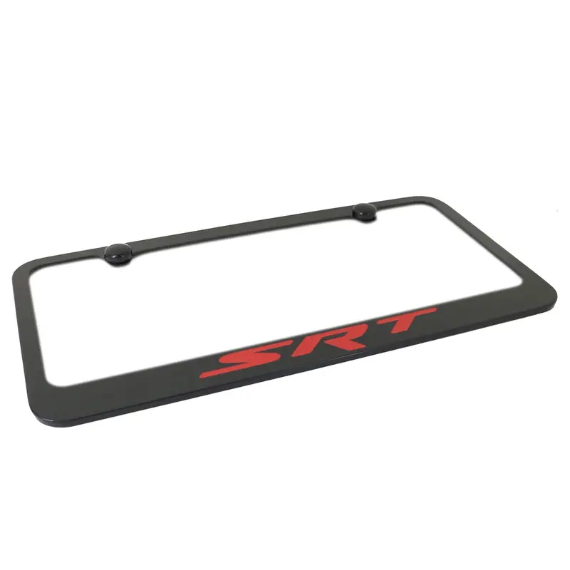 Dodge Srt Red Name License Plate Frame (Black) 2