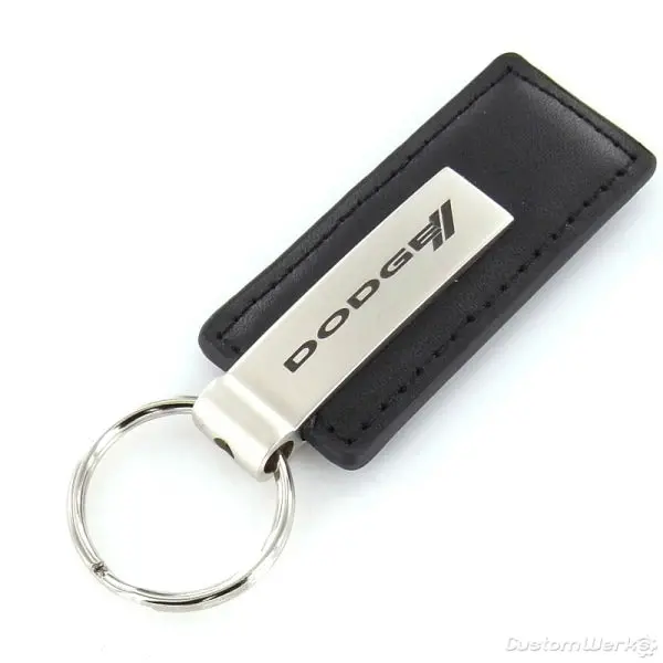Dodge Stripe Leather Keychain (Black) 1