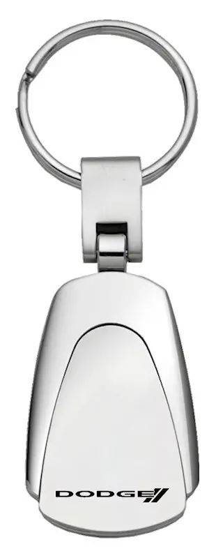 Dodge Stripe Logo Tear Drop Keychain (Chrome) 1