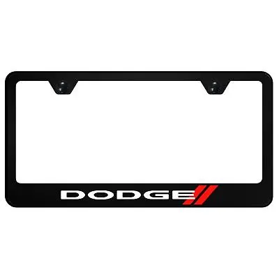 Dodge Stripe Uv Print Polycarbonate License Plate Frame (Black) 1