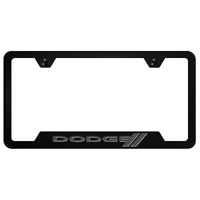 Dodge Uv Print Logo Polycarbonate Notched License Plate Frame (Black) 1