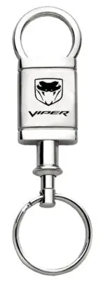Dodge Viper (Fangs) Satin Chrome Valet Key Chain (Silver) 1