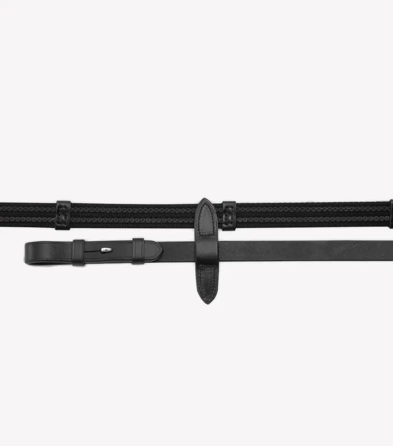 Domenico Web & Rubber Grip Reins Black 1