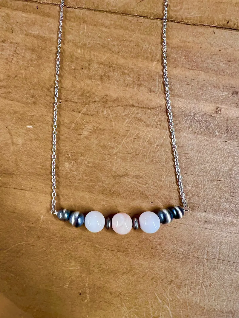 Donnie 17" Genuine Silver & Coral Necklace 1