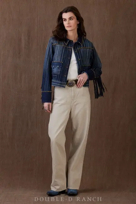 Double D Ranchwear Denim Pitchwagon Ticking Jacket 2