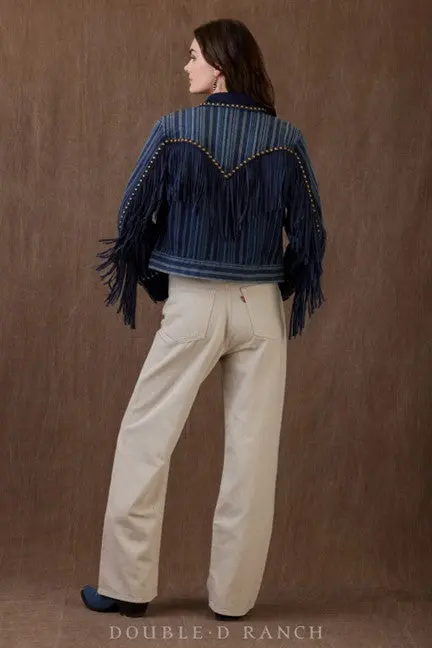Double D Ranchwear Denim Pitchwagon Ticking Jacket 3