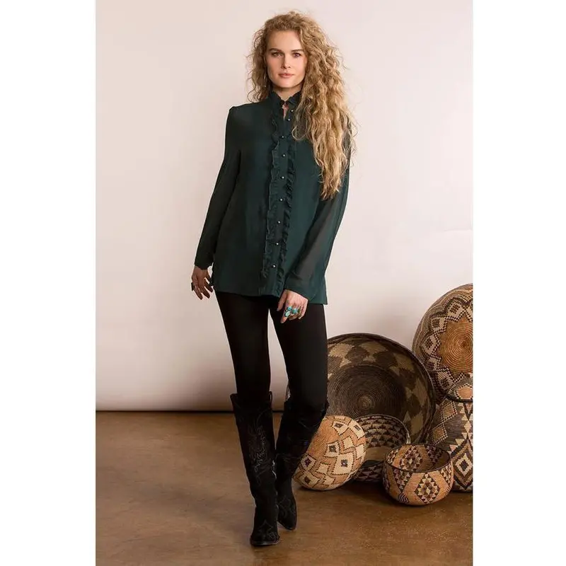 Double D Ranchwear Ruffled Tuxedo Blouse 1