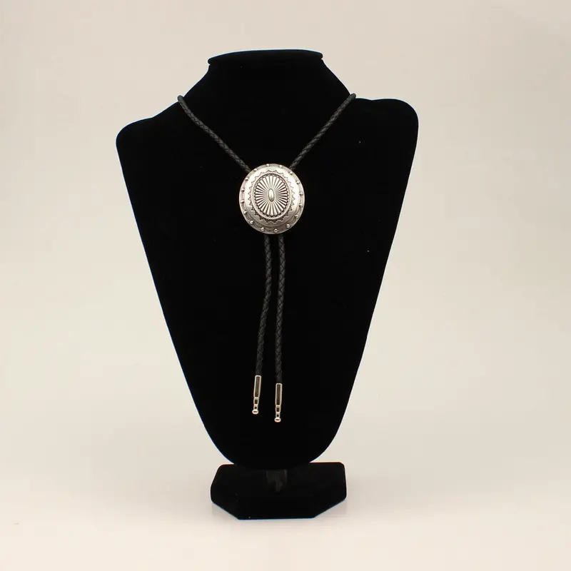 Double S Western Oval Concho Bolo Tie 1