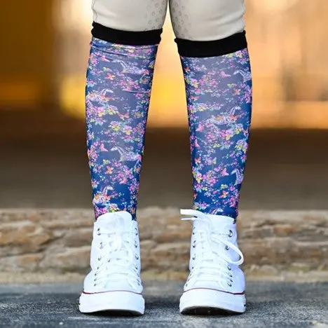 Dreamers & Schemers Blue Pony Mac Floral Horse Pair And A Spare Socks 1