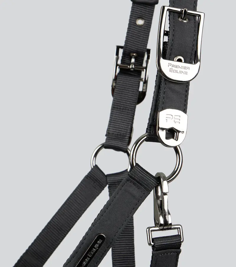 Duco Padded Head Collar With Lead Rope Black 3
