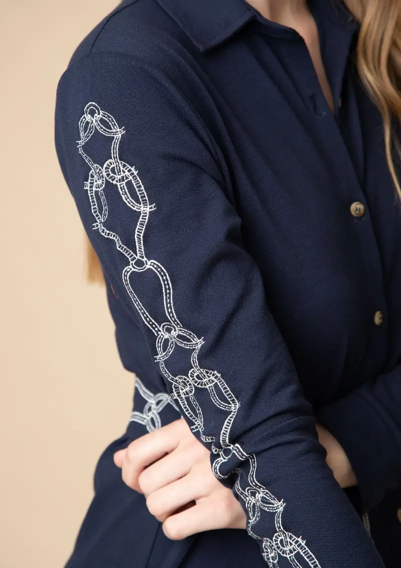 Elise Embroidered Dress | Navy 5