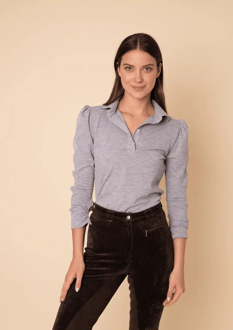 Elise Polo-Shirt | Long Sleeves Embroidered 11