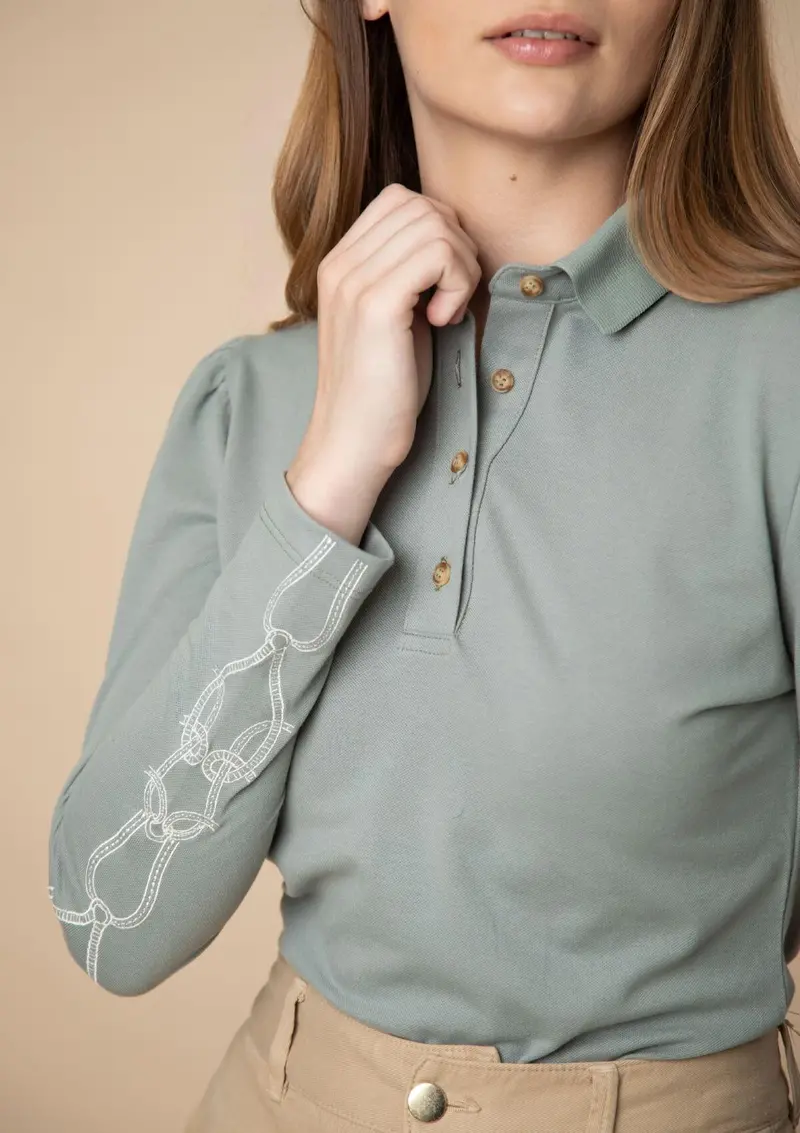 Elise Polo-Shirt | Long Sleeves Embroidered 2