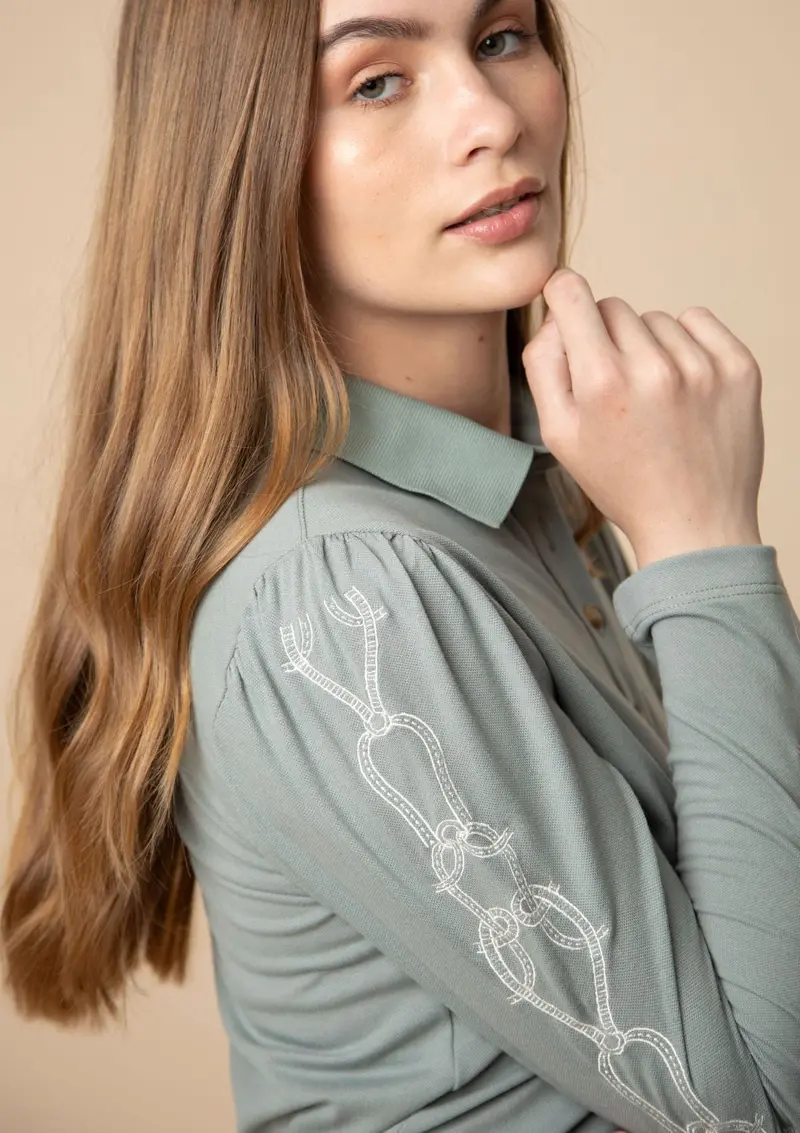 Elise Polo-Shirt | Long Sleeves Embroidered 3