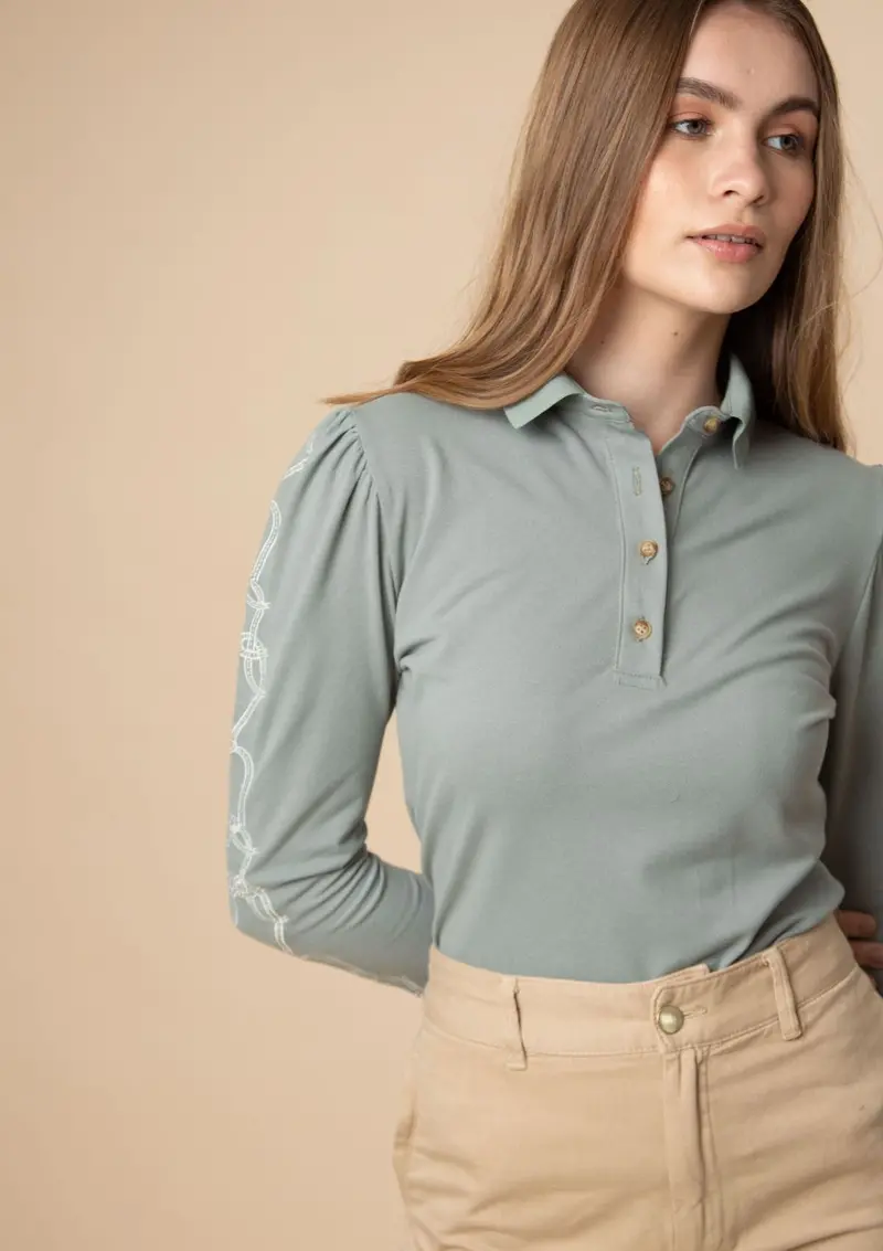 Elise Polo-Shirt | Long Sleeves Embroidered 5