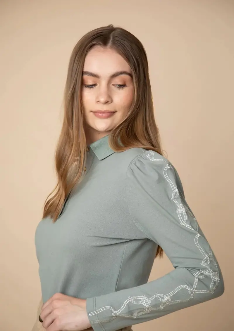 Elise Polo-Shirt | Long Sleeves Embroidered 7