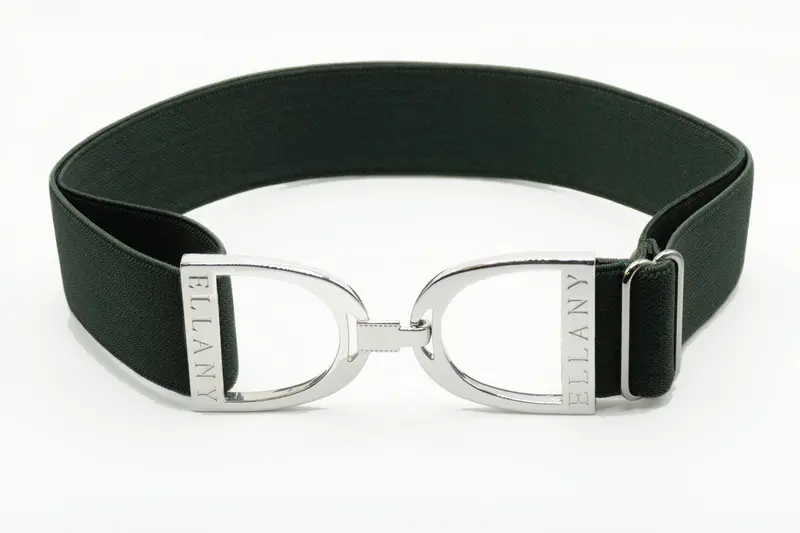 Ellany - Hunter - 1.5" Silver Stirrup Elastic Belt 1