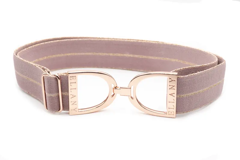 Ellany - Lilac Kaylie - 1.5" Rose Gold Stirrup Elastic Belt 1
