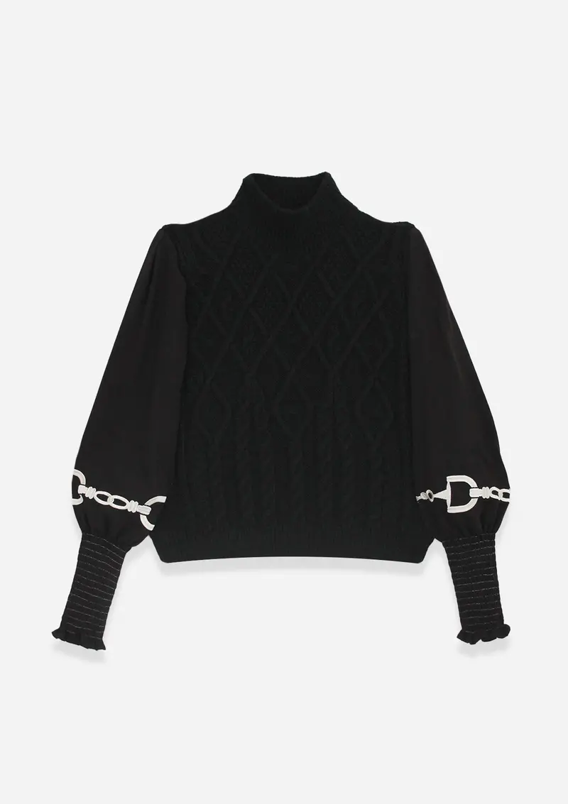Ellie Cable Knit Sweater | Embroidered 12