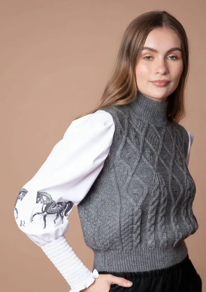 Ellie Cable Knit Sweater | Embroidered 4