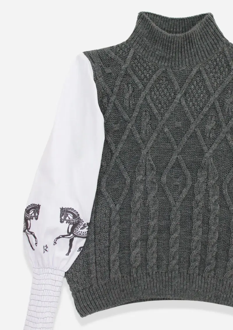 Ellie Cable Knit Sweater | Embroidered 8