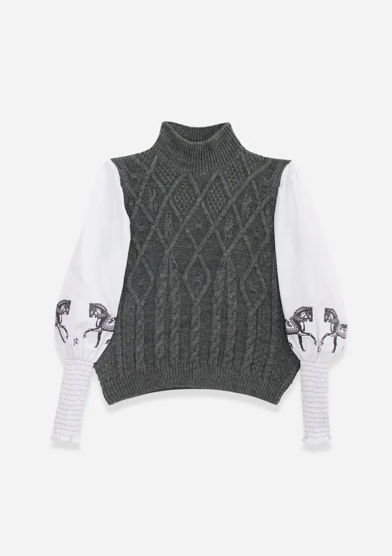 Ellie Cable Knit Sweater | Embroidered 9