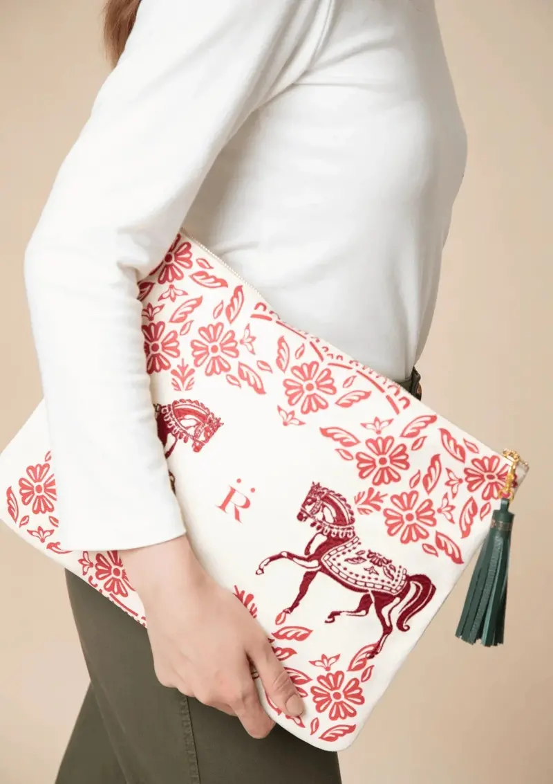 Embroidered Pouch | Flower Horses 2