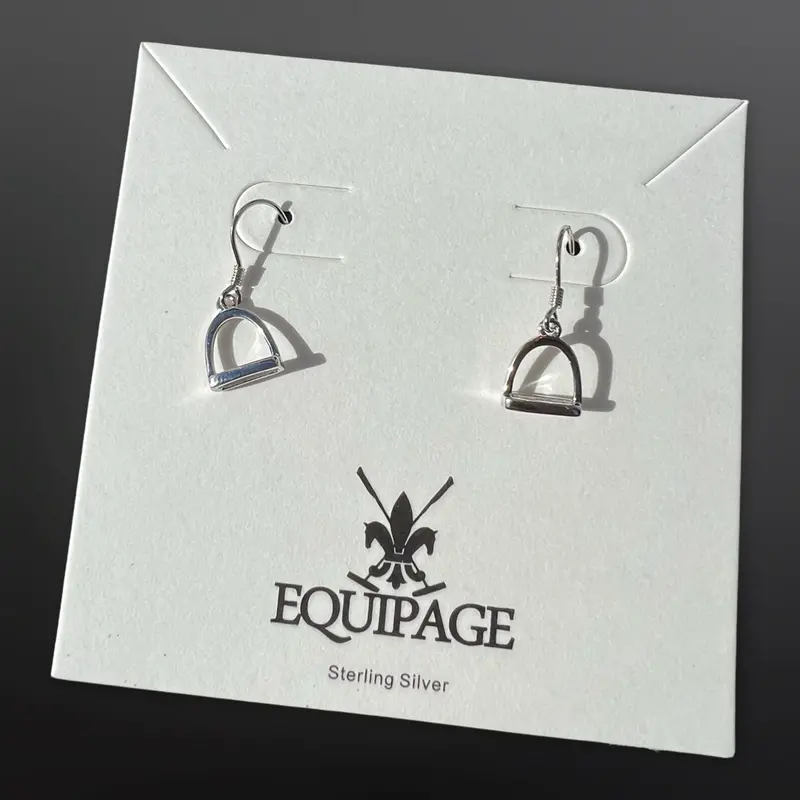 English Stirrup Iron Sterling Silver Dangle Earrings 1