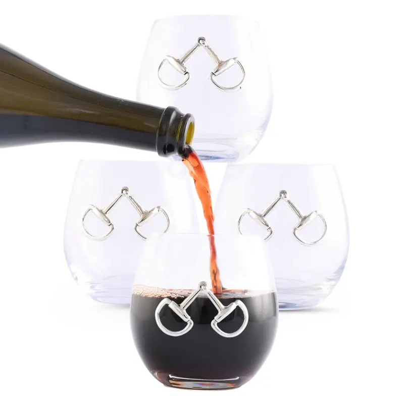 Equestrian Bit Stemless Wine Glasses - Set Of 4 1