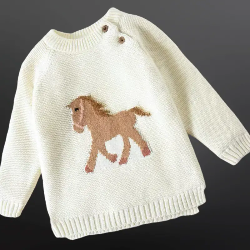 Equestrian Horse Knit Baby Sweater 1
