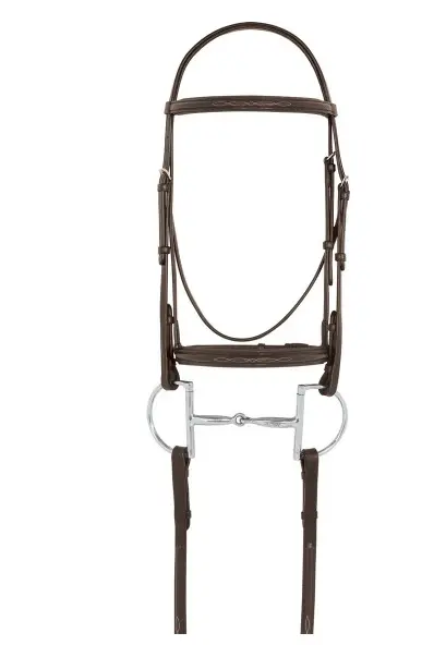 Ers Camelot Fancy Stitched Raised Padded Bridle With Laced Reins 1