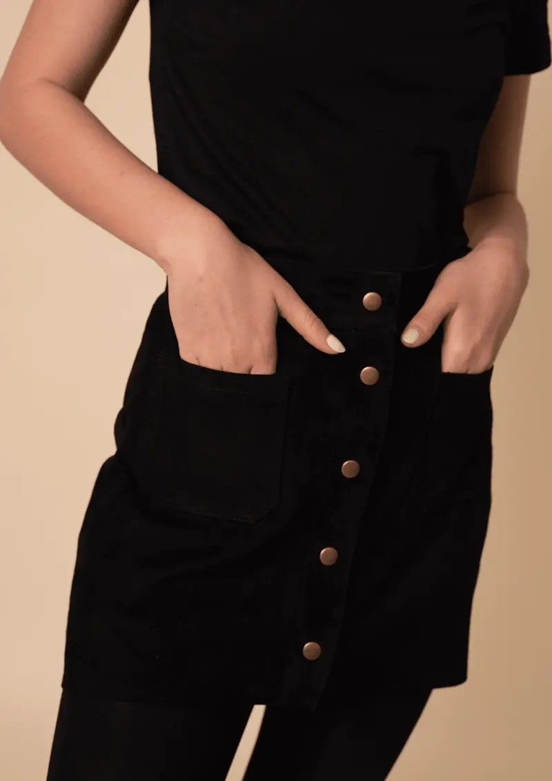Estancia Suede Leather Skirt | Black (Pre-Order) 4