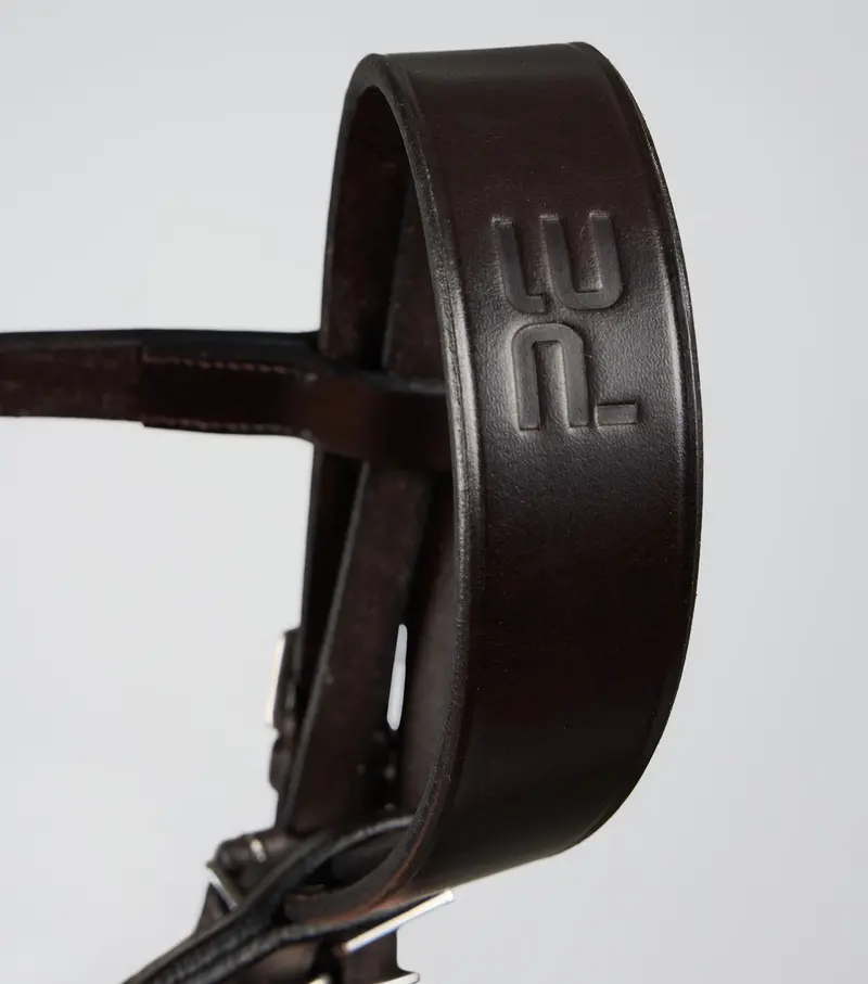 Exercise / Racing Bridle With Plain Caveson Noseband Dark Havana 2