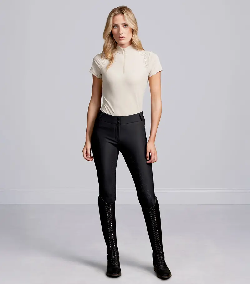 Felicio Womens Gel Full Seat Riding Breeches Black 1