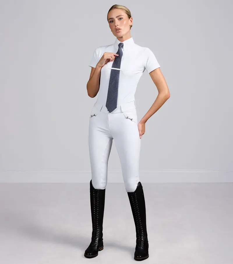 Filetto Womens Gel Full Seat Riding Breeches White 1
