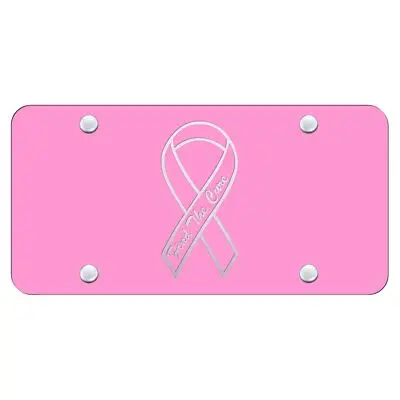 Find The Cure Laser Etched Logo License Plate (Pink) 1
