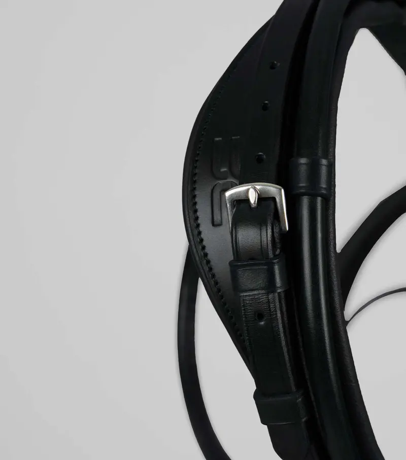 Finetti Rolled Leather Snaffle Bridle Black 2