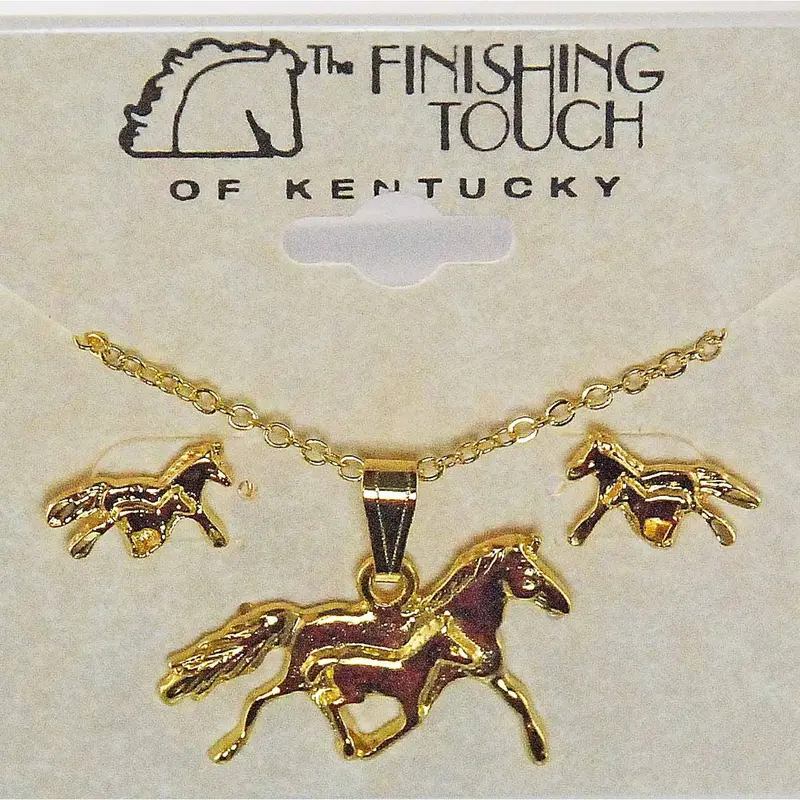 Finishing Touch Mare And Foal Earring And Necklace Gift Set 1